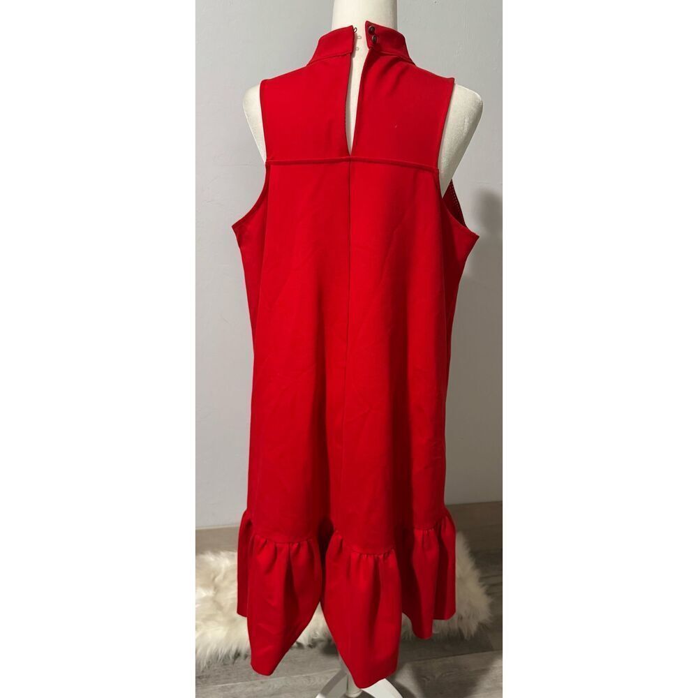 Maeve by Anthropologie red ruffle hem shift dress 1X - Picture 8 of 8